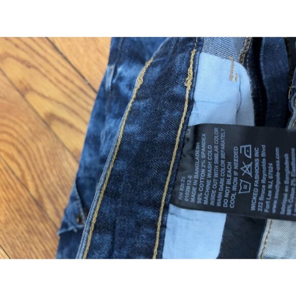 Southpole Mens Jeans Size 42x34 Blue Acid Wash Distressed Flex the Movement Slim - Picture 5 of 6